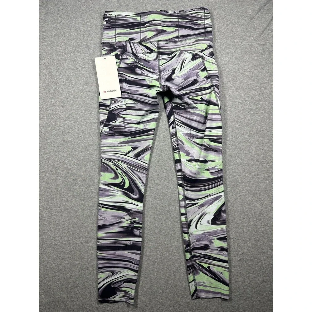 Lululemon Fast Free High Rise Tight 25” in‎ Paint Glide Warp Multi Size 6 NWT